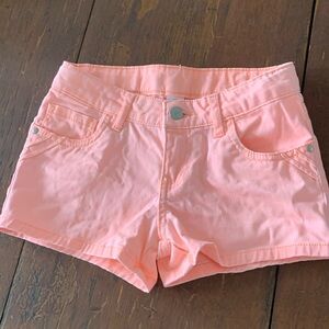 Total Girl coral pink jean shorts